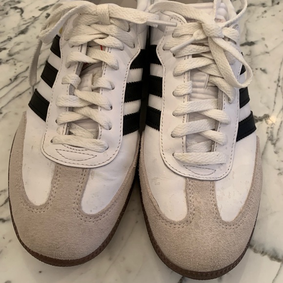 Adidas Men's White and Black Suede Sneakers - Picture 4 of 11